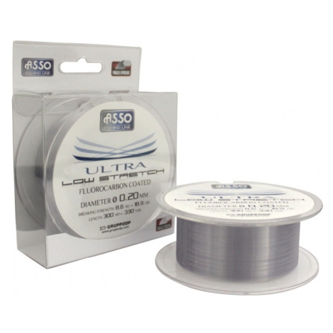 Asso vlasec ultra low stretch 300 m čirá-průměr 0,24 mm / nosnost 9,4 kg