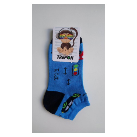 Dětské bavlněné ponožky Trepon - Autíčko modré Barva: Modrá,