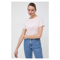 Bavlněné tričko Guess ICON růžová barva, W4RI41 I3Z14