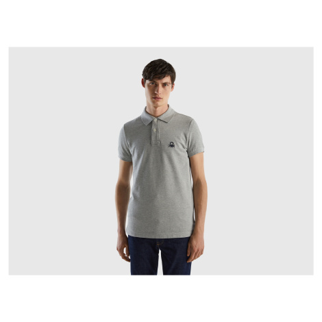Benetton, Mélange Gray Slim Fit Polo United Colors of Benetton
