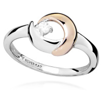Silver Cat Překrásný bicolor prsten s kubickým zirkonem SC487 52 mm