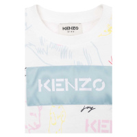 Dětská bavlněná mikina Kenzo Kids bílá barva, vzorovaná