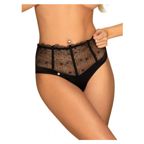 Dámská tanga Obsessive černá (Sharlotte high-waisted)