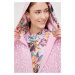 Mikina Femi Stories Lovin dámská, růžová barva, s kapucí, vzorovaná