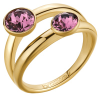 Brosway Výrazný pozlacený prsten s krystaly Affinity BFF175 52 mm