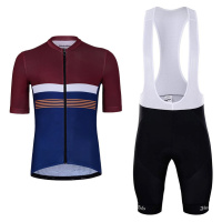 HOLOKOLO Cyklistický krátký dres a krátké kalhoty - SPORTY - modrá/černá/bordó