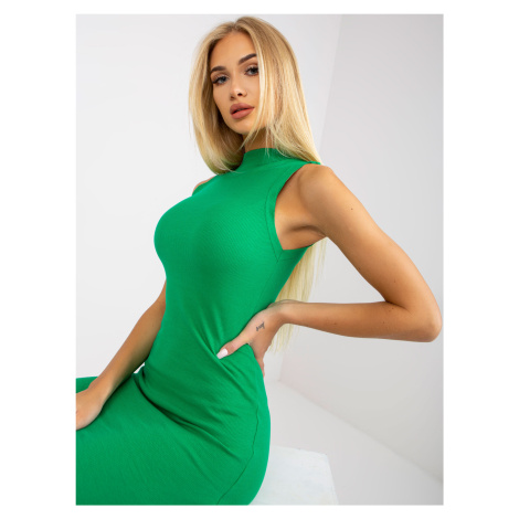 Zelené žebrované šaty z bavlny OCH BELLA Fashionhunters