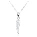 Stříbrný 925 náhrdelník - jemně gravírované ploché andělské křídlo