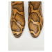 Hnědé kotníkové boty s hadím vzorem Mango Caleo