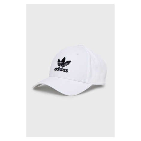 Bavlněná baseballová čepice adidas Originals bílá barva, s aplikací, FJ2545