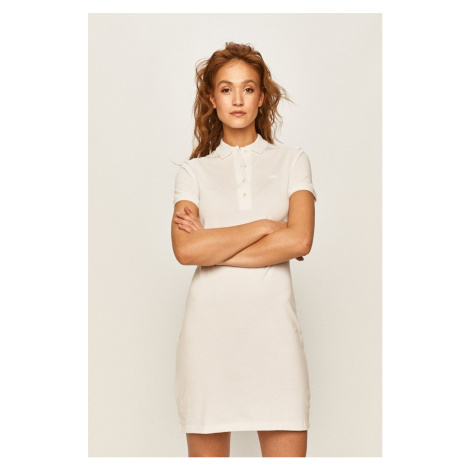 Šaty Lacoste bílá barva, mini, jednoduché