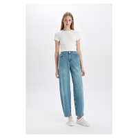 DEFACTO Baggy Fit High Waist Long Washed Jean Trousers