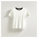 Reserved - Tričko s kontrastním lemováním - Bílá