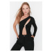 Trendyol Black Stone Accessory Detail Knitted Body