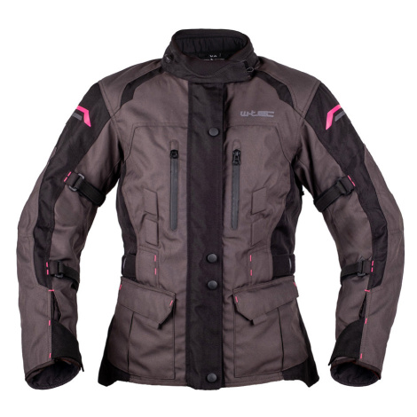 Dámská moto bunda W-TEC Barbata černo-šedo-růžová