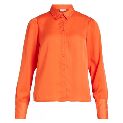 Vila Shirt Renny L/S - Tigerlilly Oranžová