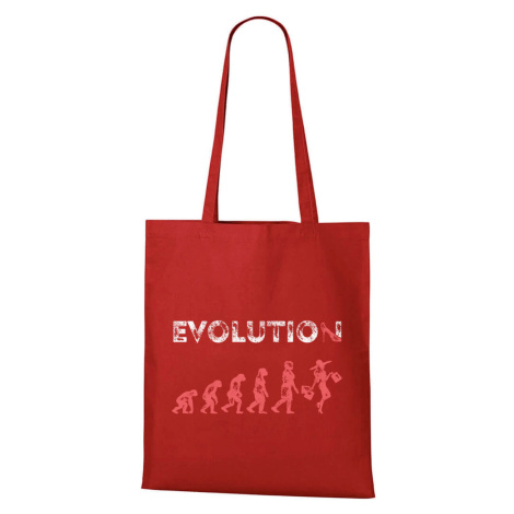 DOBRÝ TRIKO Bavlněná taška s potiskem Evoluce nákupy Barva: Červená