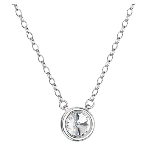 Evolution Group Stříbrný náhrdelník s krystalem Swarovski bílý 32034.1