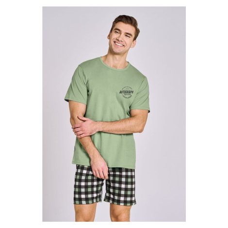 Pánské pyžamo Carter zelené s nápisem Taro