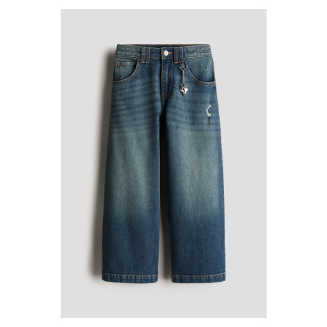 H & M - Baggy Wide Leg Jeans - modrá H&M