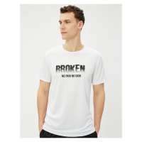 Koton Sports T-Shirt with a slogan printed, short sleeves and a crew neck.