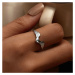 GRACE Silver Jewellery Stříbrný prsten Andělská křídla, stříbro 925/1000 P-BSR496-E Stříbrná