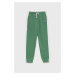 Dětské tepláky Abercrombie & Fitch zelená barva, hladké