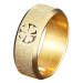 STYLE4 Třpytivý prsten se čtyřlístkem, zlatá ocel