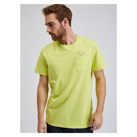 Žluté pánské bavlněné tričko s kapsičkou SAM73 Fenaklid Sam 73