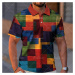 Barevné pánské tričko polo košile patchwork