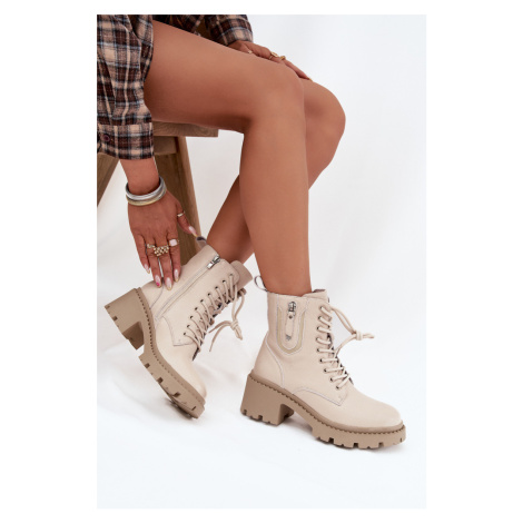 Kožené dámské kotníkové boty na klínu vyhřívané Vinceza