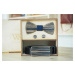 Wood Style Set Kulatý Dub černý  -  opasek,motýlek a manžetové knoflíčky Obvod pasu: 70, Barva s