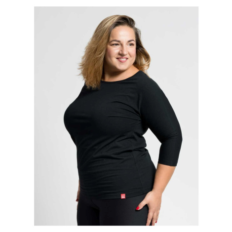 Dámské bavlněné triko Plus Size CityZen s elastanem černá CityZen®