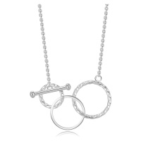 Provlékací stříbrný náhrdelník 925 - hladké kolečko, propletené kroužky, tenký řetízek