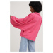 Džínová bunda Answear Lab dámská, růžová barva, přechodná, oversize