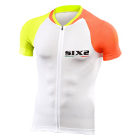 SIX2 Cyklistický dres s krátkým rukávem - BIKE3 ULTRALIGHT - bílá/žlutá/oranžová