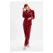 Trendyol Claret Red Sleep Band Fleece Knitted Pajamas Set