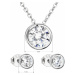 Sada šperků se zirkonem v bílé barvě náušnice a náhrdelník 19006.1