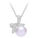 Preciosa Třpytivý stříbrný náhrdelník Naurica s říční perlou a kubickou zirkonií Preciosa 5310 0