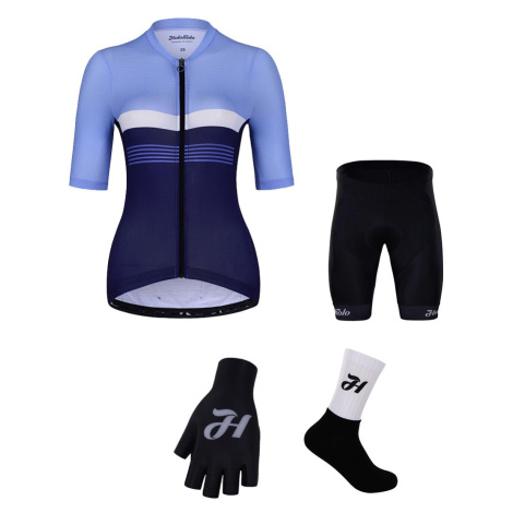 HOLOKOLO Cyklistický mega set - SPORTY LADY - černá/světle modrá/bílá/modrá