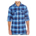 Burnside Pánská flanelová košile BU8210 Blue - White -Checked