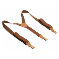Kožené šle Cognac Suspenders BeWooden s dřevěnými detaily
