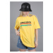 Madmext Yellow Printed Oversized T-Shirt