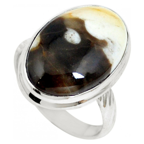 AutorskeSperky.com - Stříbrný prsten s dřevěnou fosílií - S3037