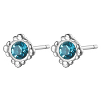 S`Agapõ Elegantní ocelové náušnice s modrými krystaly CLICK SCK33