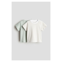 H & M - Bavlněné tričko: balení po 2 - béžová