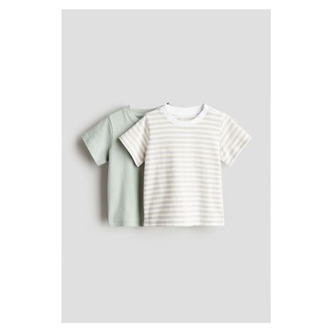 H & M - Bavlněné tričko: balení po 2 - béžová H&M
