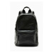 Kožený batoh AllSaints pánský, černá barva, velký, hladký