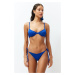 Trendyol Saks V Cut Textured Brazilian Bikini Bottom