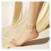 JAY Dvojitý náramek na nohu Estelle Gold - chirurgická ocel JAY-9043 Zlatá 21 cm + 4 cm (prodlou